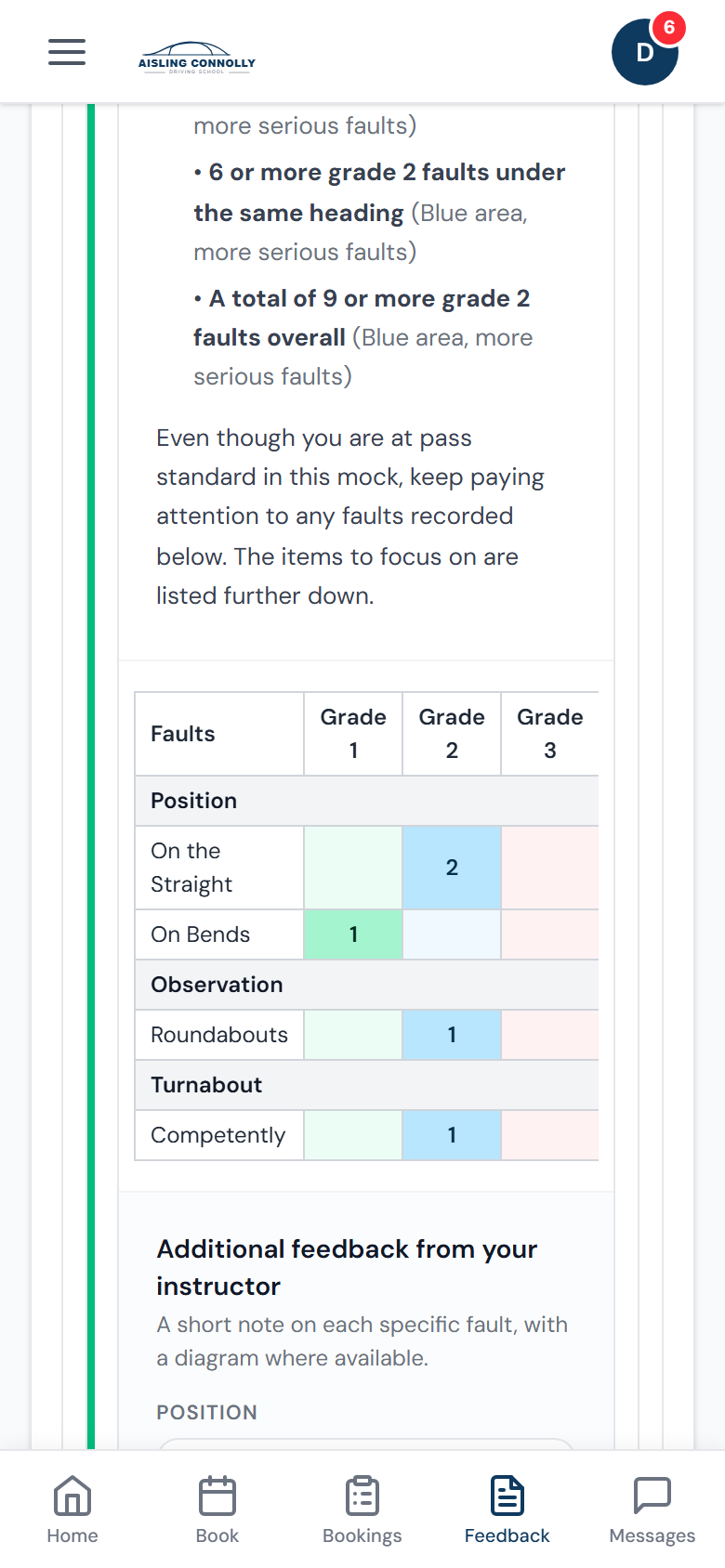 Student viewing mock test results on phone